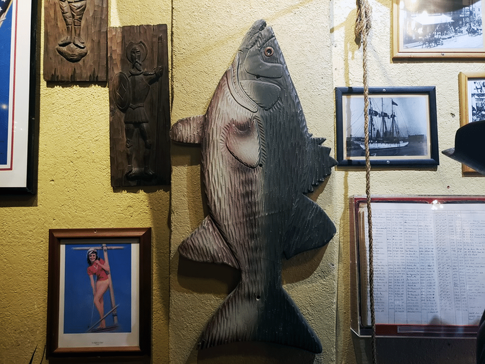 Artifacts & Artwork on the Wall at Gaspar's Grotto in Tampa, FL