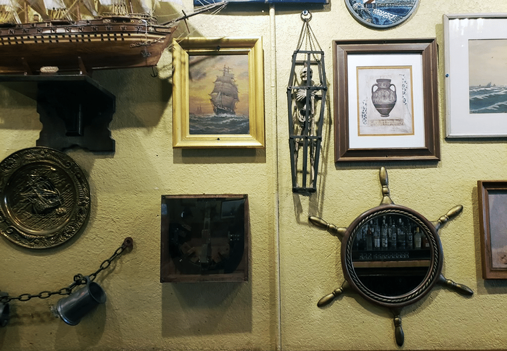 Artifacts & Artwork on the Wall at Gaspar's Grotto in Tampa, FL